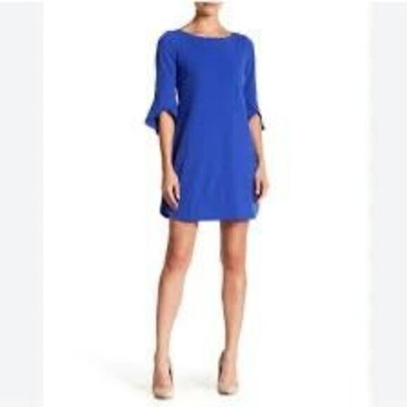 Vince Camuto Women's 4 Tulip Bell Sleeve Mini Dress Royal Blue Cocktail Party - Picture 1 of 9
